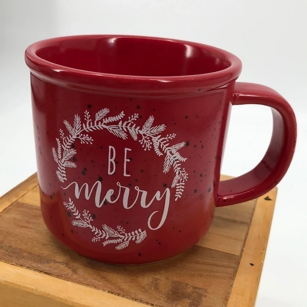 3/$25 Jo-Anne Stores Holiday Christmas Coffee Cup Mug “Be Merry” Cocoa Tea